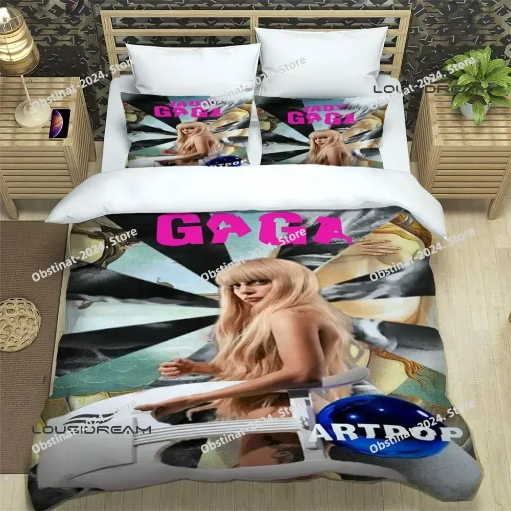 Star L-Lady-Gaga printed Bedding Sets exquisite bed supplies set duvet cover bed comforter set bedding set luxury birthday gift