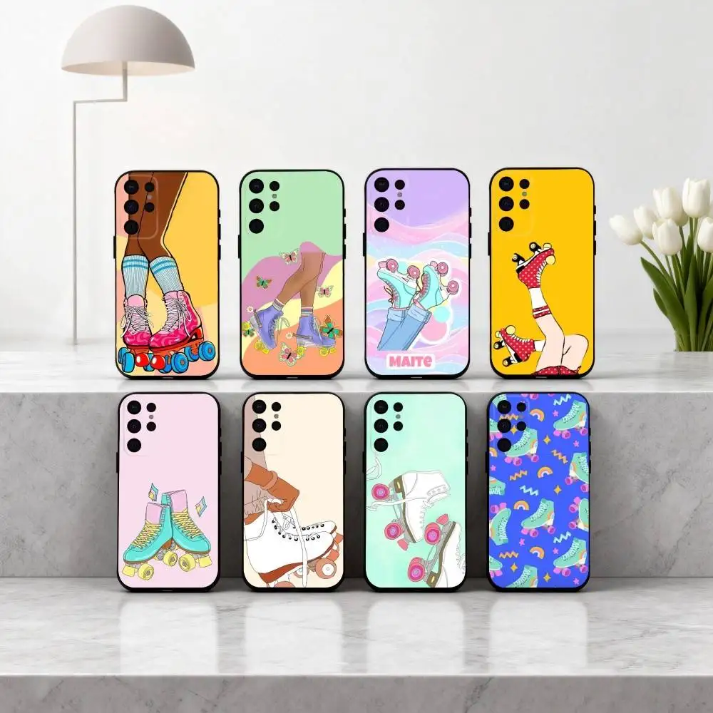 

P-Patin S-Spot Art Phone Case For Samsung S25,24,23,22,30,21,10,9,Ultra,Plus,Lite,FE,4,5 G Soft Black Case
