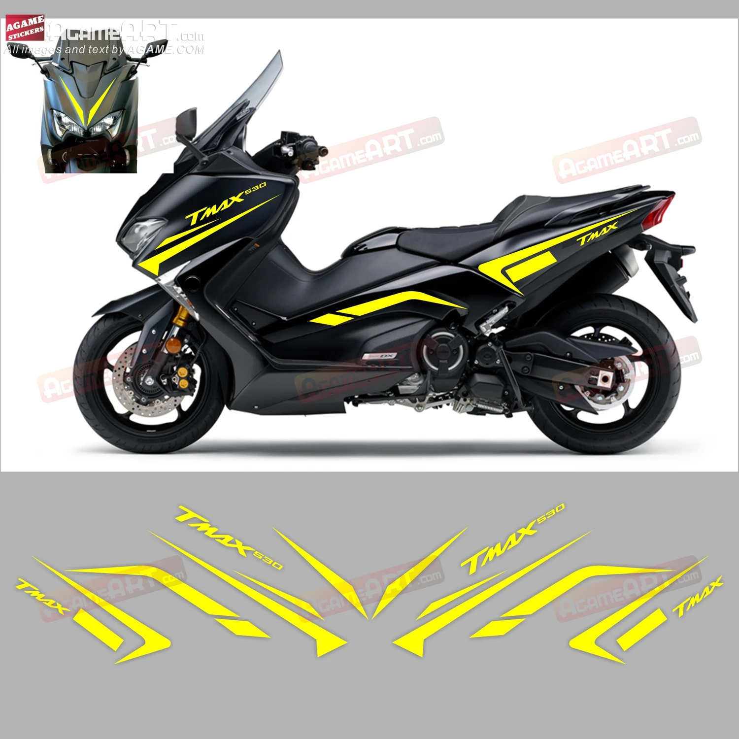 For YAMAHA TMAX530 560 Motorcycle Fairing Shell Line Sticker Decals Full Car New Stickers Reflective Decorative