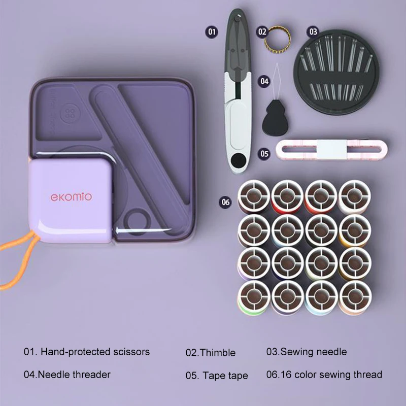 Sewing Box Set Portable and Multifunctional Hand Sewing Storage Box  Mini Travel Household Sewing Box Set Sewing Kit