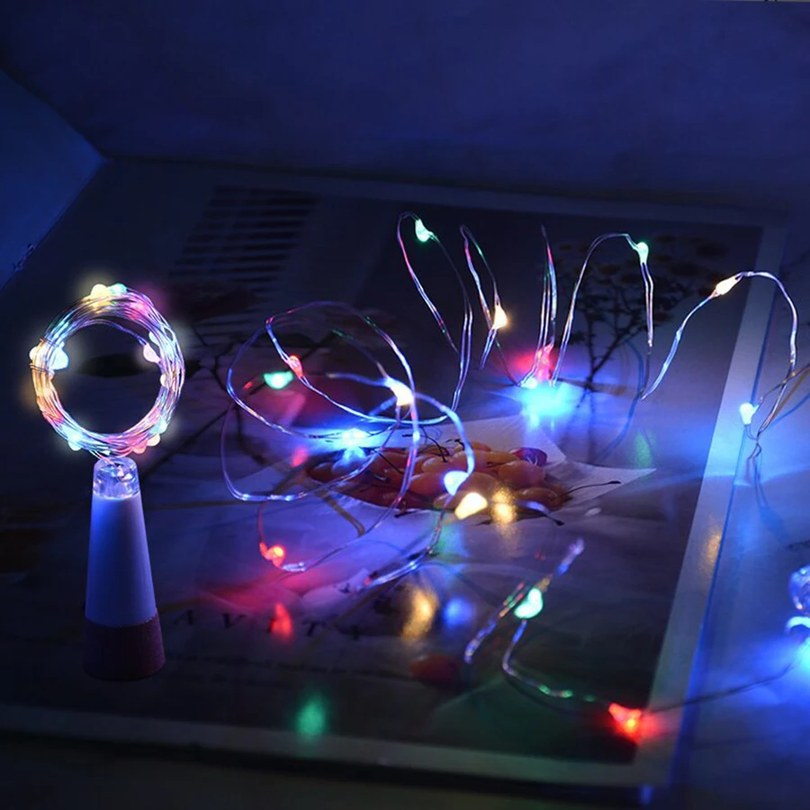 2m 20 LED Cork Bottle Fairy Light USB Rechargeable Indoor Decoration String Lamp for Bar Bedroom Home Party Wedding Christmas