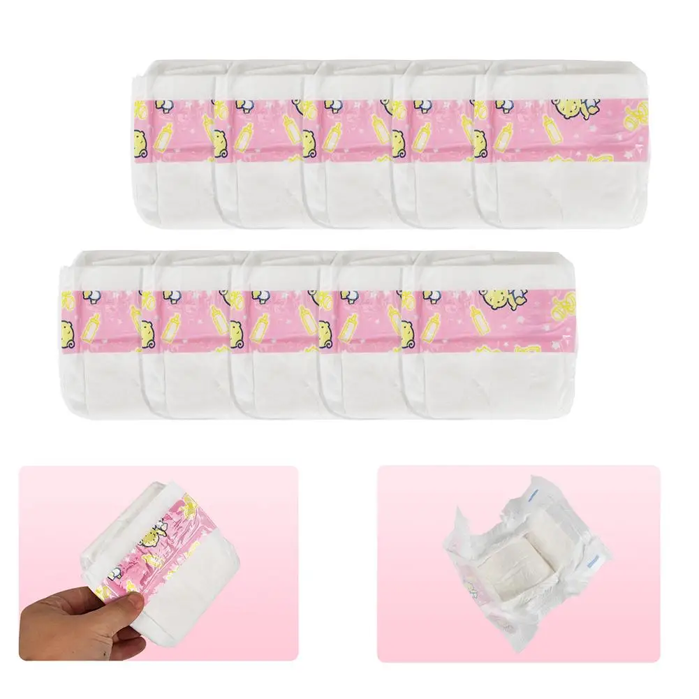 Baby-Puppen-Windeln, 10 Stück, Nachfüllpackung für Reborn-Puppen-Windeln, Wiederverwendbares Zubehör für Babypuppen, Neugeborenen-Windeln – Detail 9