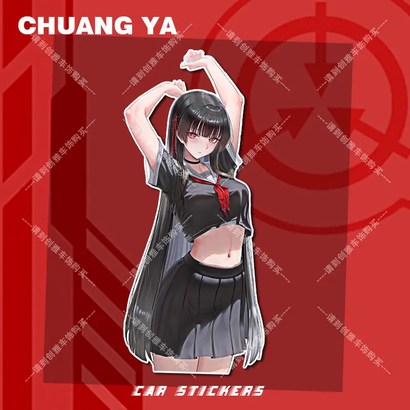 JDM Anime Girl Vinyl Car Decal Sticker Scratch Cover Waterproof For Electric Vehicle Auto Body Japanese Style Personal Decor