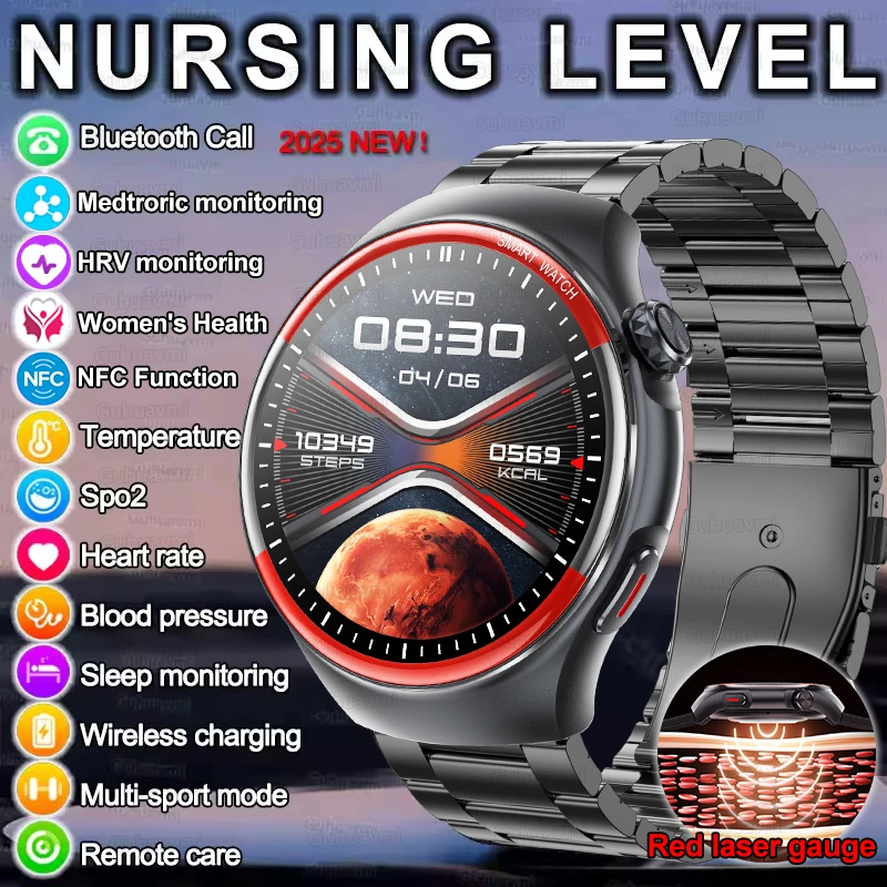 

Новые умные часы для уровня медсестры HRV + NFC, точные кровяное давление, пульс, липиды, Bluetooth-вызов, спортивные умные часы для мужчин и женщин