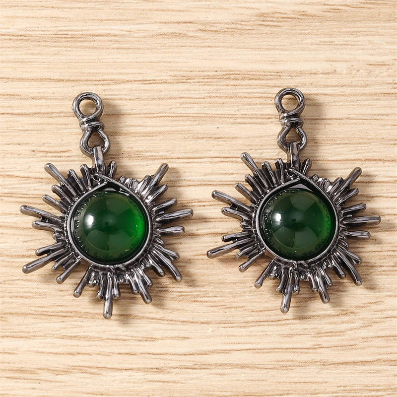 5 Stück 24x32mm Niedliche Bunte Kristall-Metall-Sonnenanhänger für Halsketten, Ohrringe, Armbänder, DIY-Bastelzubehör, Schmuckherstellungszubehör – Detail 21