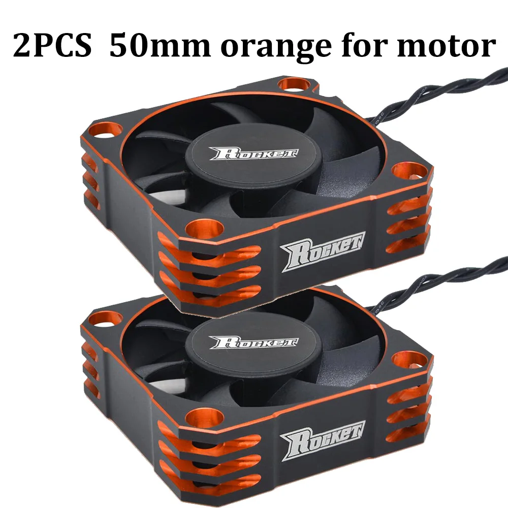 2 Stück SURPASS Rocket Kühlventilator 25mm 30mm 35mm 40mm 50mm Metall-Motorlüfter Wärmeableitungsventilatoren Abdeckung für 1/8 1/10 RC Auto Motor