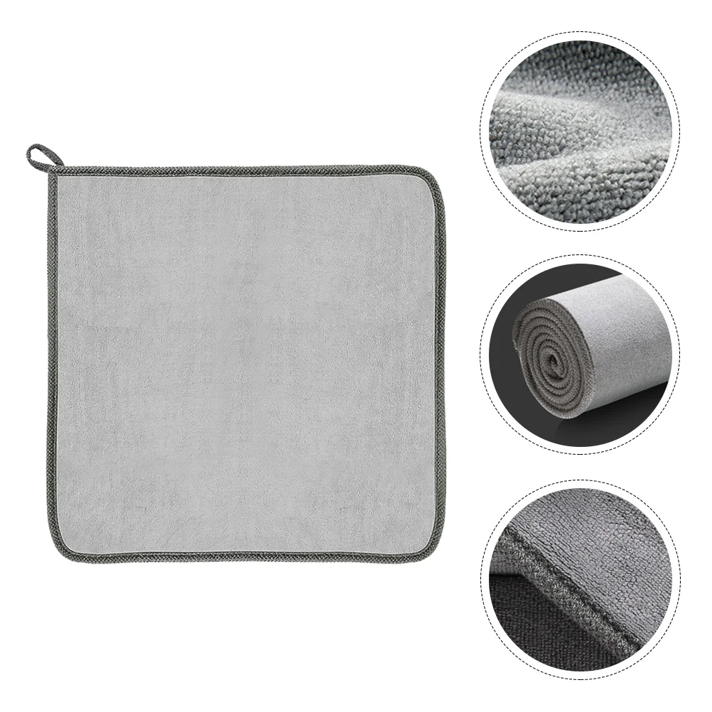 

Microfiber Towel for Face Coral Fleece Car Wash Towels Plush Cleaning Light Grey