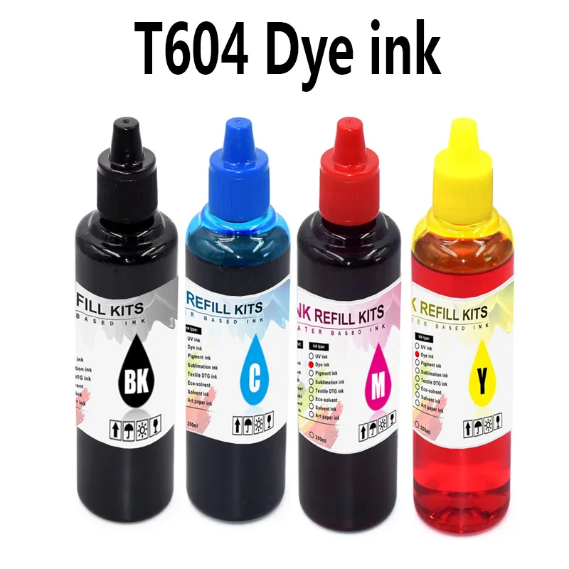 T604XL 604XL Refill Dye Ink For Epson XP-2200 XP-2205 XP-3200 XP-3205 XP-4200 XP-4205 WF-2910 WF-2930 WF-2935 WF-2950 Printer