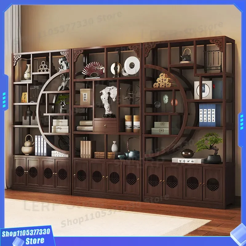 Chinese Style Bogu Frame Tea Room Display Rack Non Solid Wood Partition Shelf Living Room Ornament Cabinet Duobao Pavilion