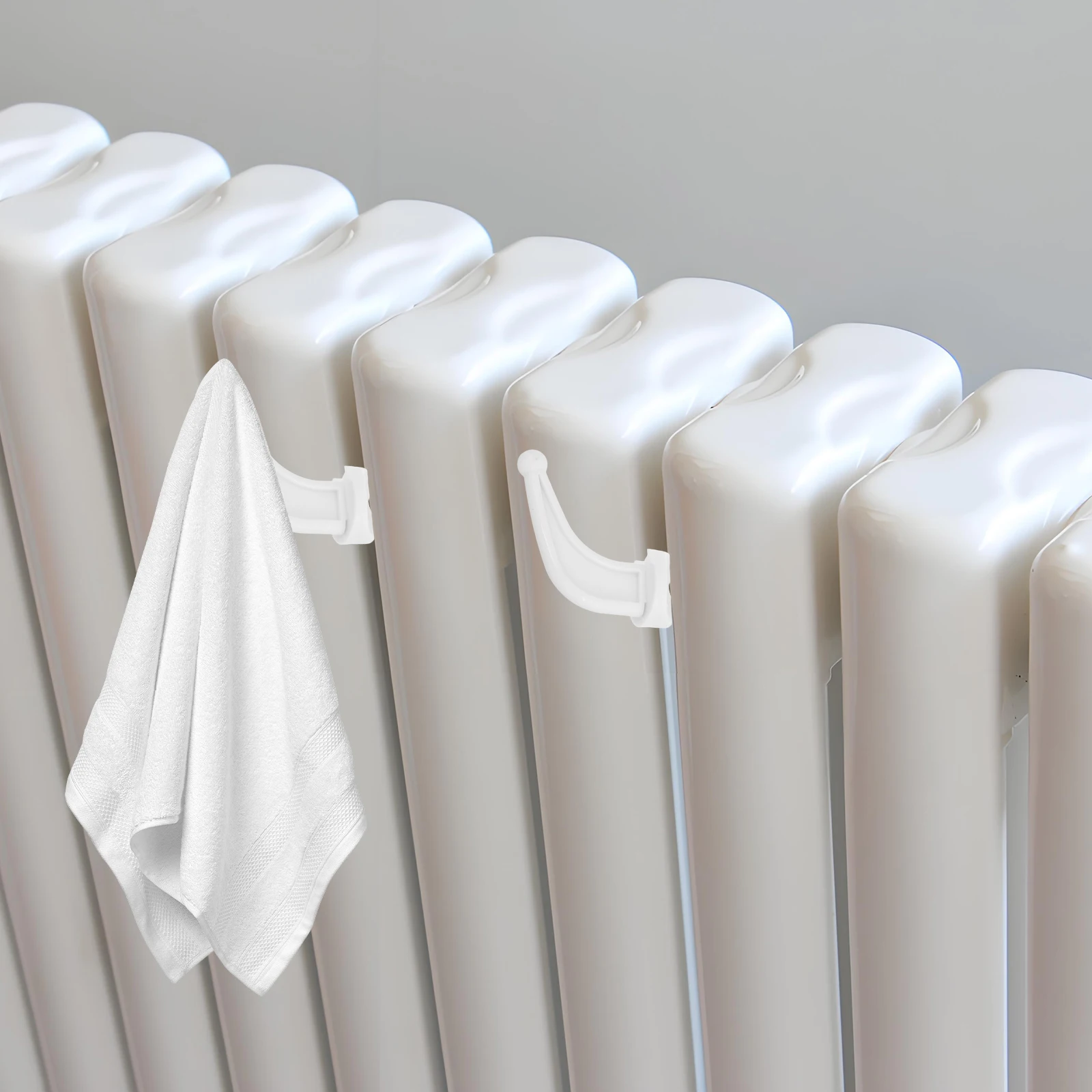 

10 Pcs Radiator Clothes Drying Rack Kitchen Towel Holder Bath Hooks Bathroom Accessories Rustic Coat White No Drill Scarf Hanger