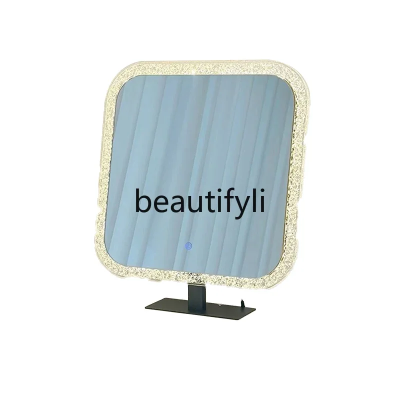 Light Luxury Makeup Mirror Desktop Desktop Bedroom Dresser Smart LED Light Fill Light Beauty Mirror