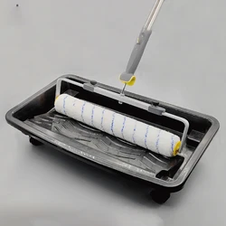 Paint Roller Tray Paint Cup with Wheels Wall Decor Roller Brush Holder Multifunctional Painting Supplies Paint Tool