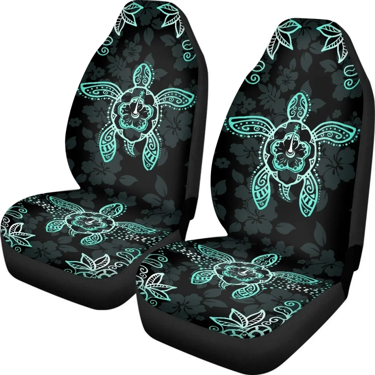 2Pcs Car Accessories Tribal Sea Turtle Polynesian Hawaiian Style Universal Fit Car Seat Covers 2 Pcs Set Front Seat Seat Covers