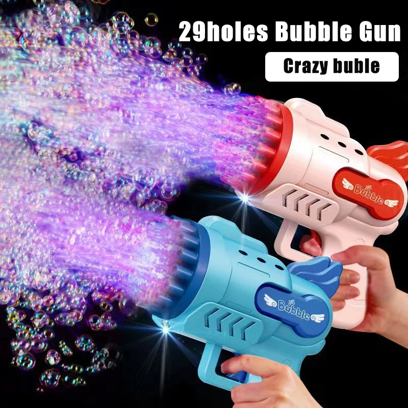 Electric Bubble Gun Soap Bubble Mini Bubbles Machine Blower Maker Automatic Rocket Summer Outdoor Party Games Kids Toys Children