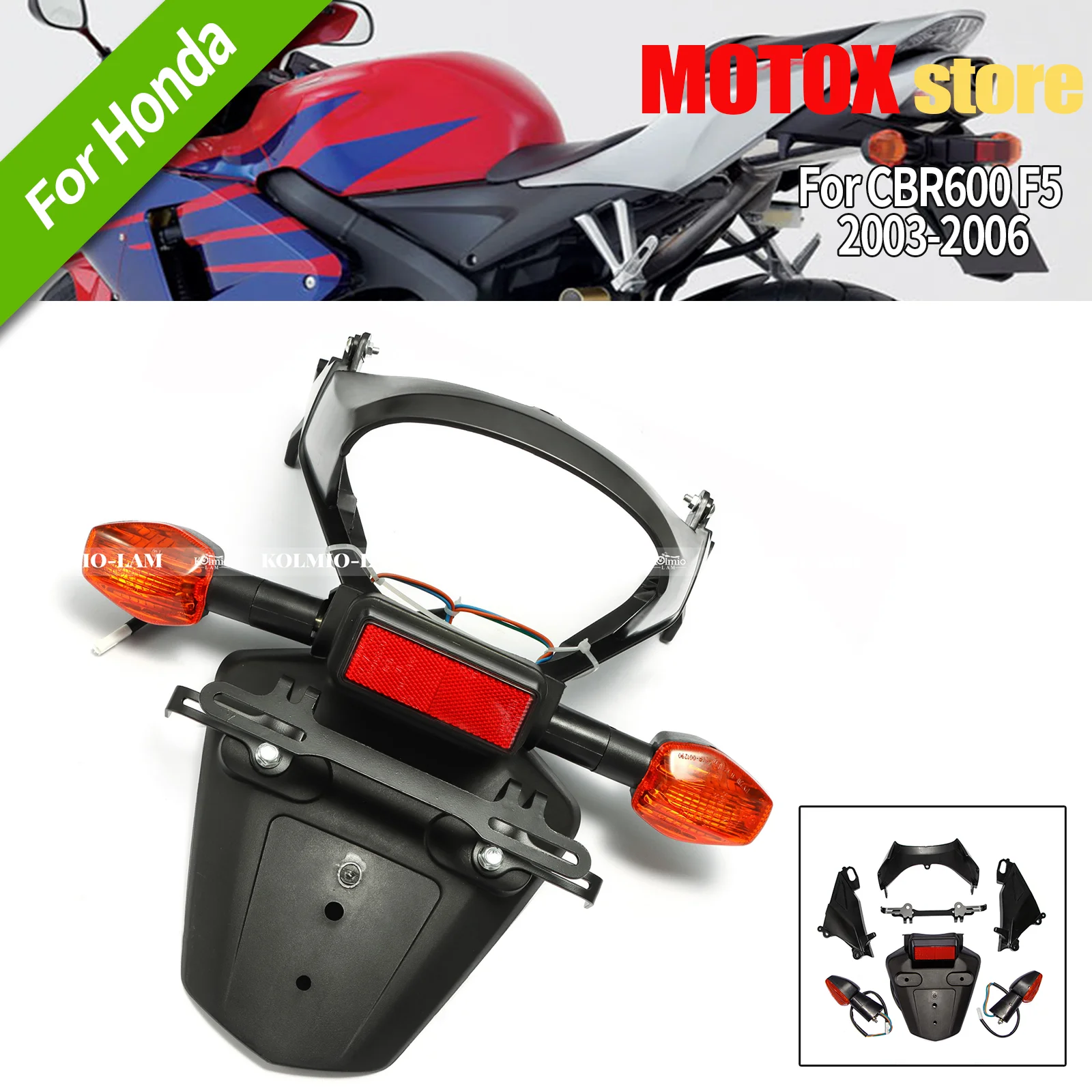 

Подходит для Honda CBR600RR F5 CBR 600 RR CBR 600RR 2004 2005 2003-2006, заднее крыло, брызговик, держатель рамки номерного знака