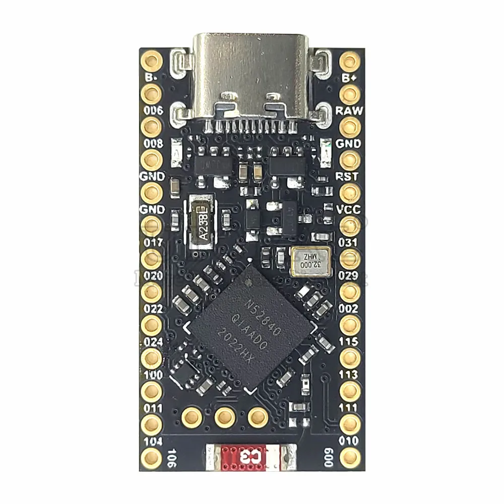 Módulo de placa de desenvolvimento nrf52840 para nano v2.0 com bluetooth 5.0 suporte de carga 3.7v gerenciar mini 64mhz usb tipo-c
