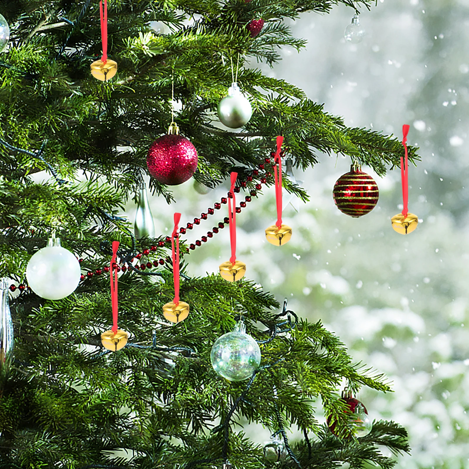 12 قطعة قلادة جرس حلي معلقة أجراس سانتا لتقوم بها بنفسك صدق المعلقات الديكور حفلة داخلية #4