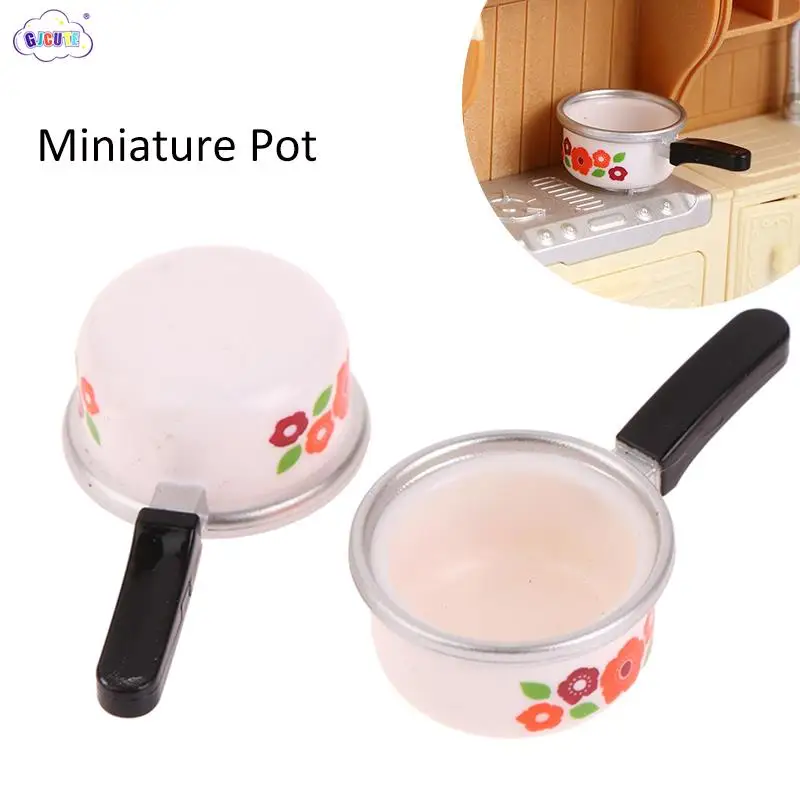 1:12 Dollhouse Miniature Kitchen Utensils Cooking Ware Mini Pot Boiler Pan Model Doll House Decor Kids Pretend Play Toys