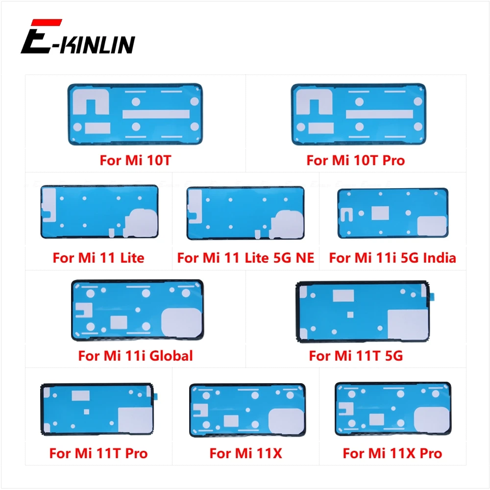 Cubierta Trasera de Batería, Adhesivo para Xiaomi Mi 10T 11 11i 11T 11X Lite Pro 5G NE, Repuestos