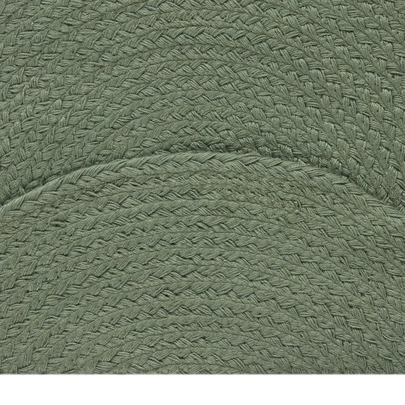 Round Braided Placemat, Hedge Green, 14 in Diameter, Polyester