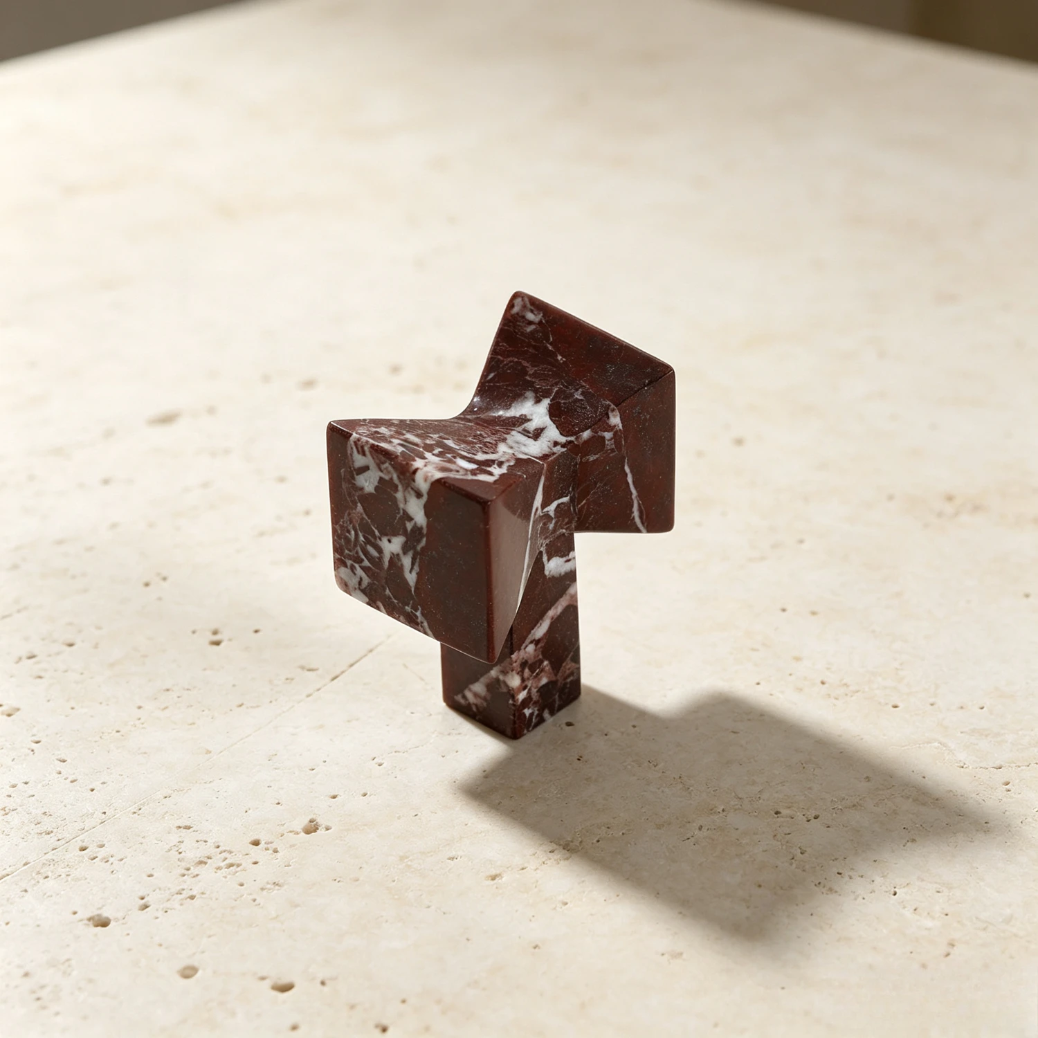 French 100%Natural Marble Wardrobe Door Handle Luxury Rosso Stone Knob Designer Furniture Drawer Pull Cabinet Knob
