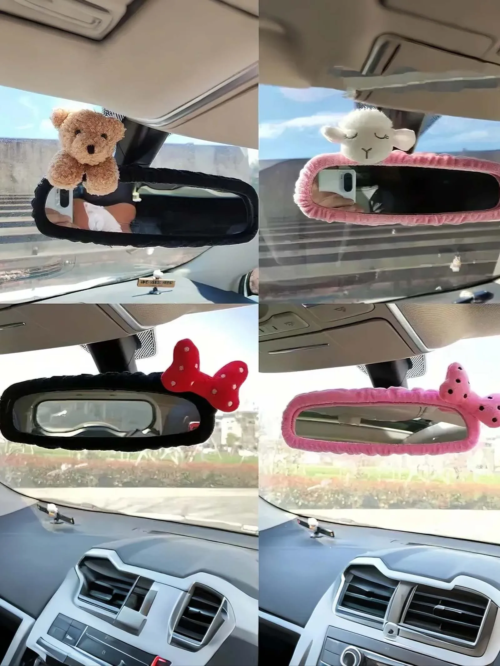 

Stylish Car Rearview Mirror Covers - Creative Protective Accessories for Female Drivers