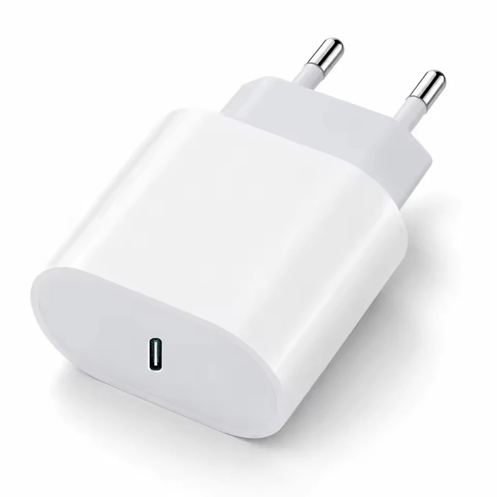 PD 20W USB C Fast Charger EU Plug Adapter for iPhone 16 15 14 13 12 11 Samsung iPad OnePlus Type C Cable Travel Wall Charger