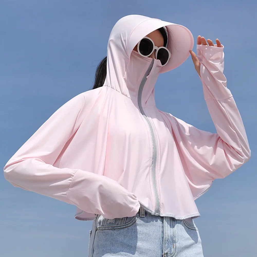Long Sleeve Sun Protection Jacket Hoodie UV Protection Thin Summer Jackets Lightweight Breathable Sun Protection Clothing