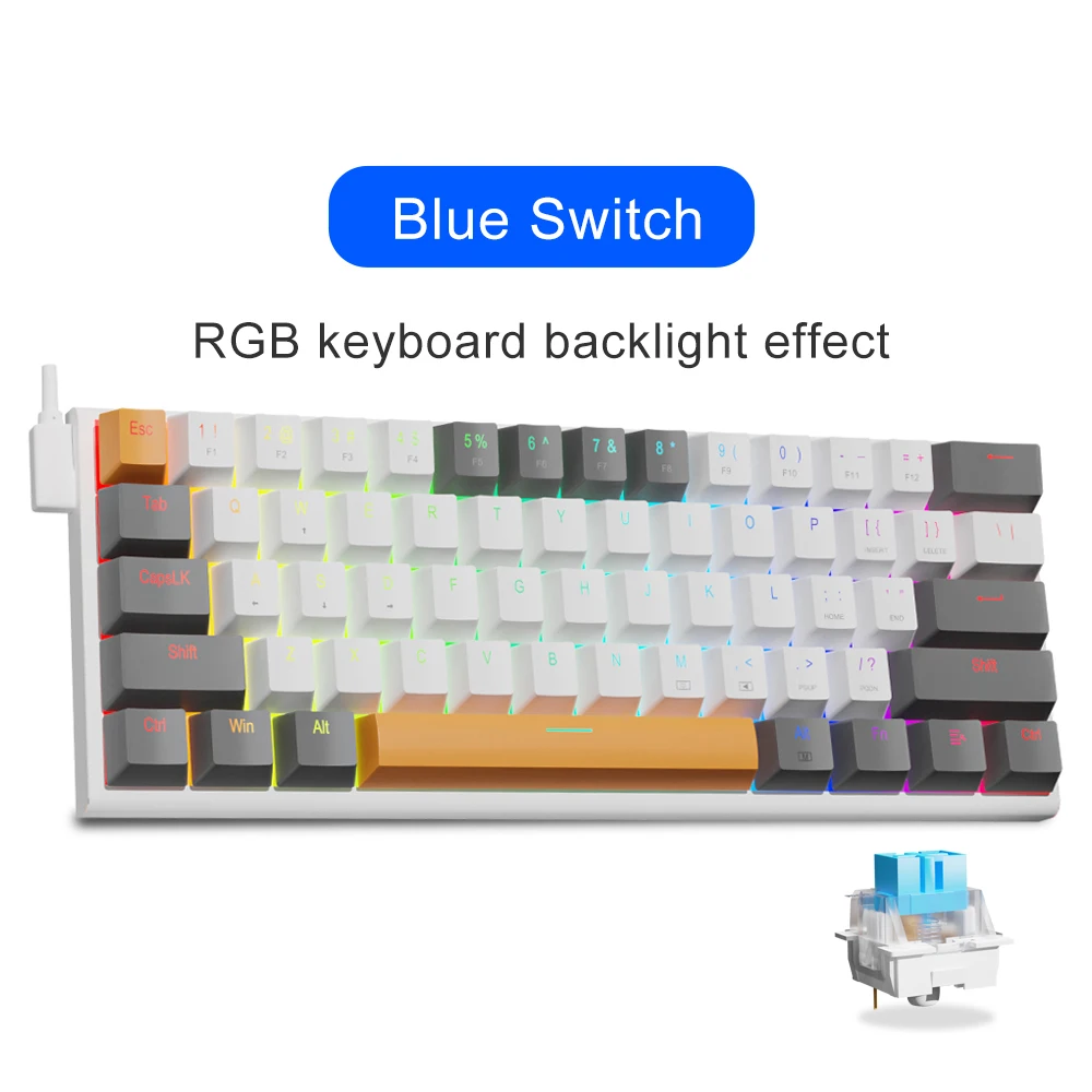 E-YOOSO Z11 RGB USB 60% Mini Mechanical Gaming Keyboard Blue Red