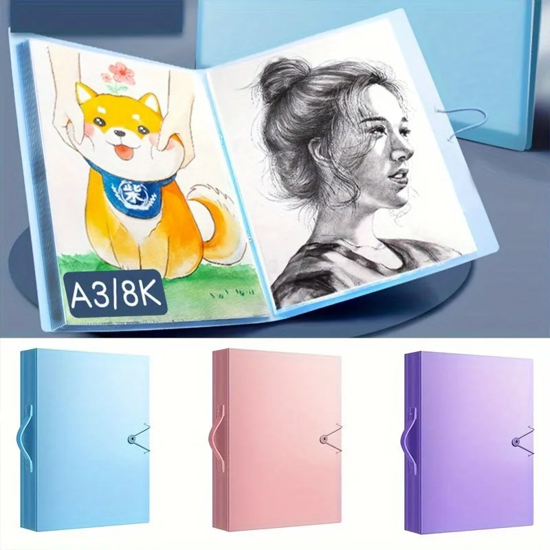 A3 Diamond Painting Storage Album With Handle, 60-Page Portable Art Organizer, Durable PP Material, Diamond Painting Accessories