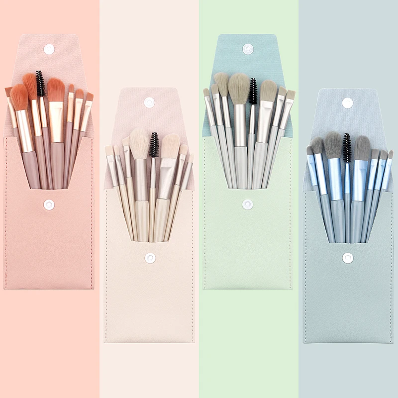 Portable 8Pcs Makeup Brush Set Soft Makeup Concealer Brush Blush Loose Powder Brush Eye Shadow Foundation Brush Beauty Tools
