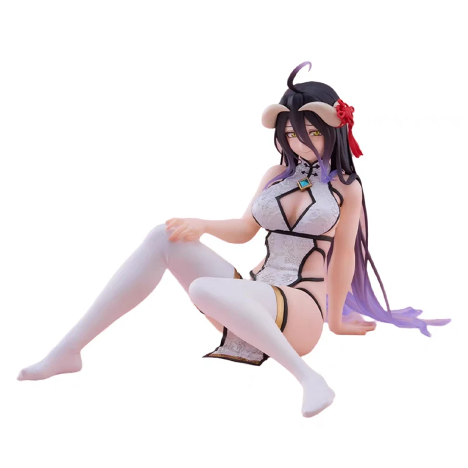 Original Genuine TAITO Desktop Cute OVERLORD 13cm Albedo With Cheongsam Cute Doll Figure Model Ornaments Collection Gift Toys