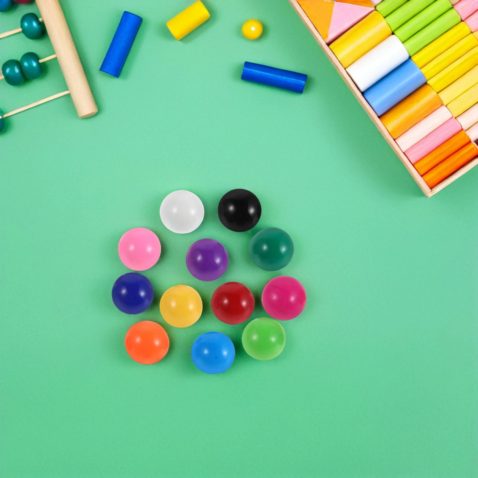 120pcs Educational 15Mm Solid Color Marbles For Kids Math Learning Teaching Aid Counting Game Pieces Logic Development Tool