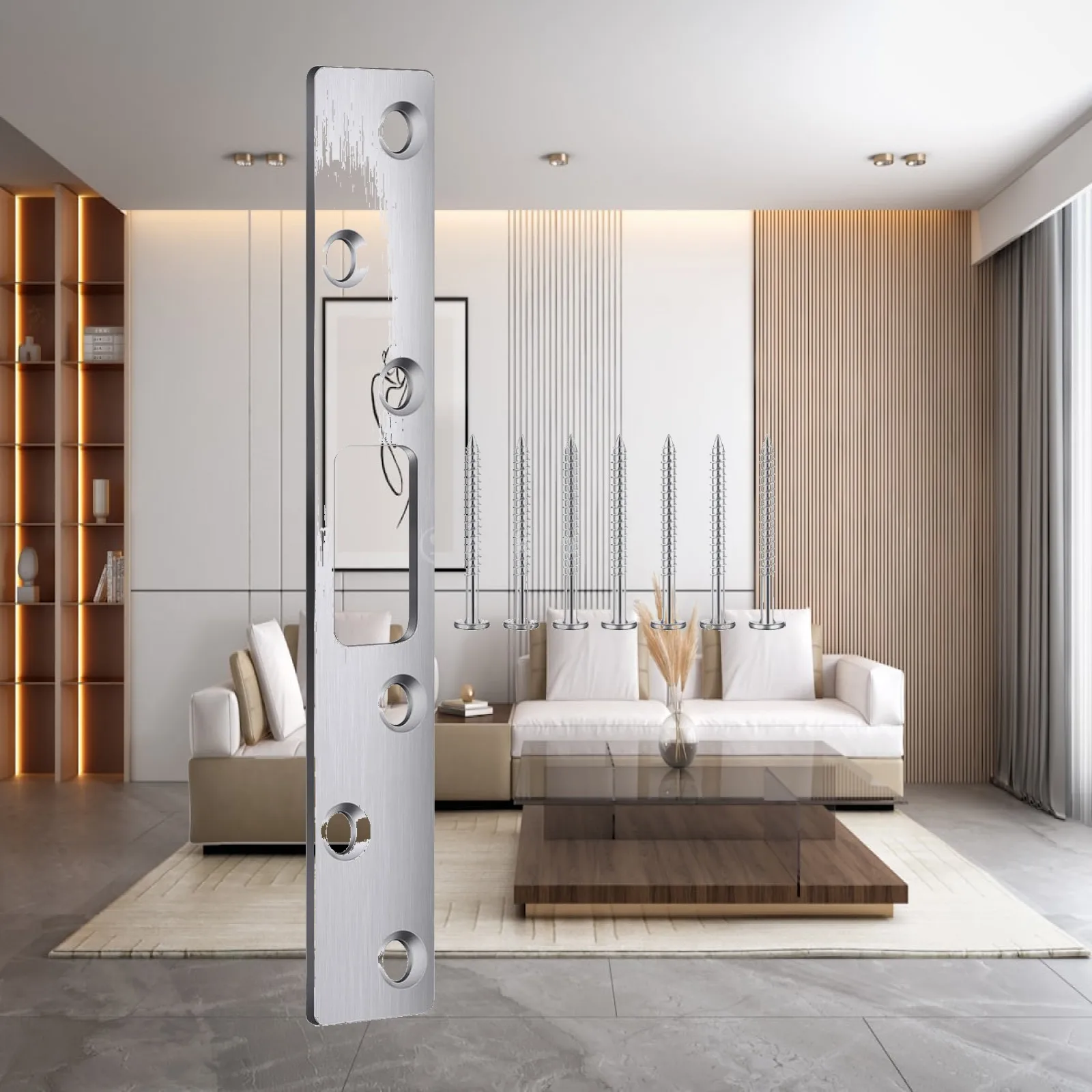 Impact Resistant Door Latch Strike Plate with Screws Security Device for Interior and Exterior Wooden Doors