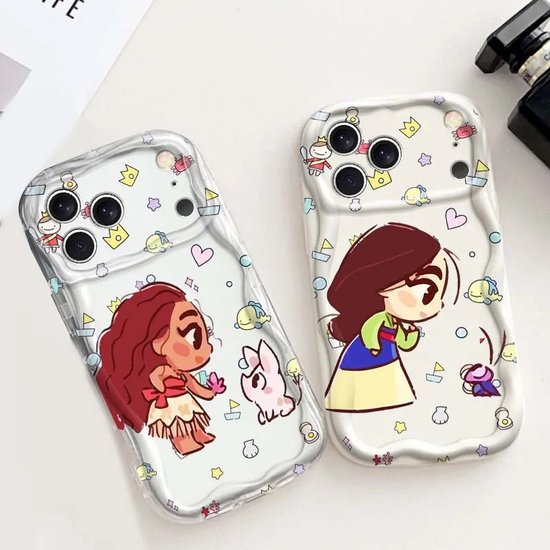 

Princess Cute Cartoon Phone Case For Apple iPhone 17 16 16E 15 14 13 12 11 XS Air Pro Max Plus Wave Oil Soft Funda