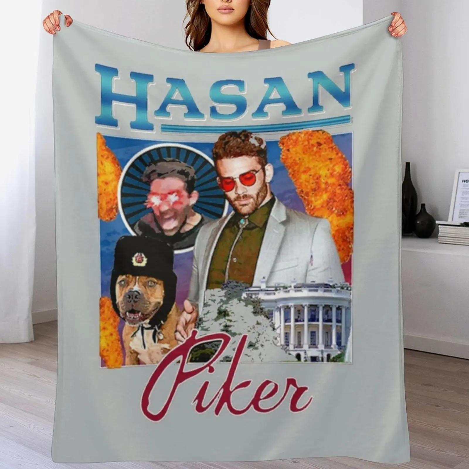 

Hasan Piker Throw Blanket Cozy Throw Blanket Birthday Gift for Him Her