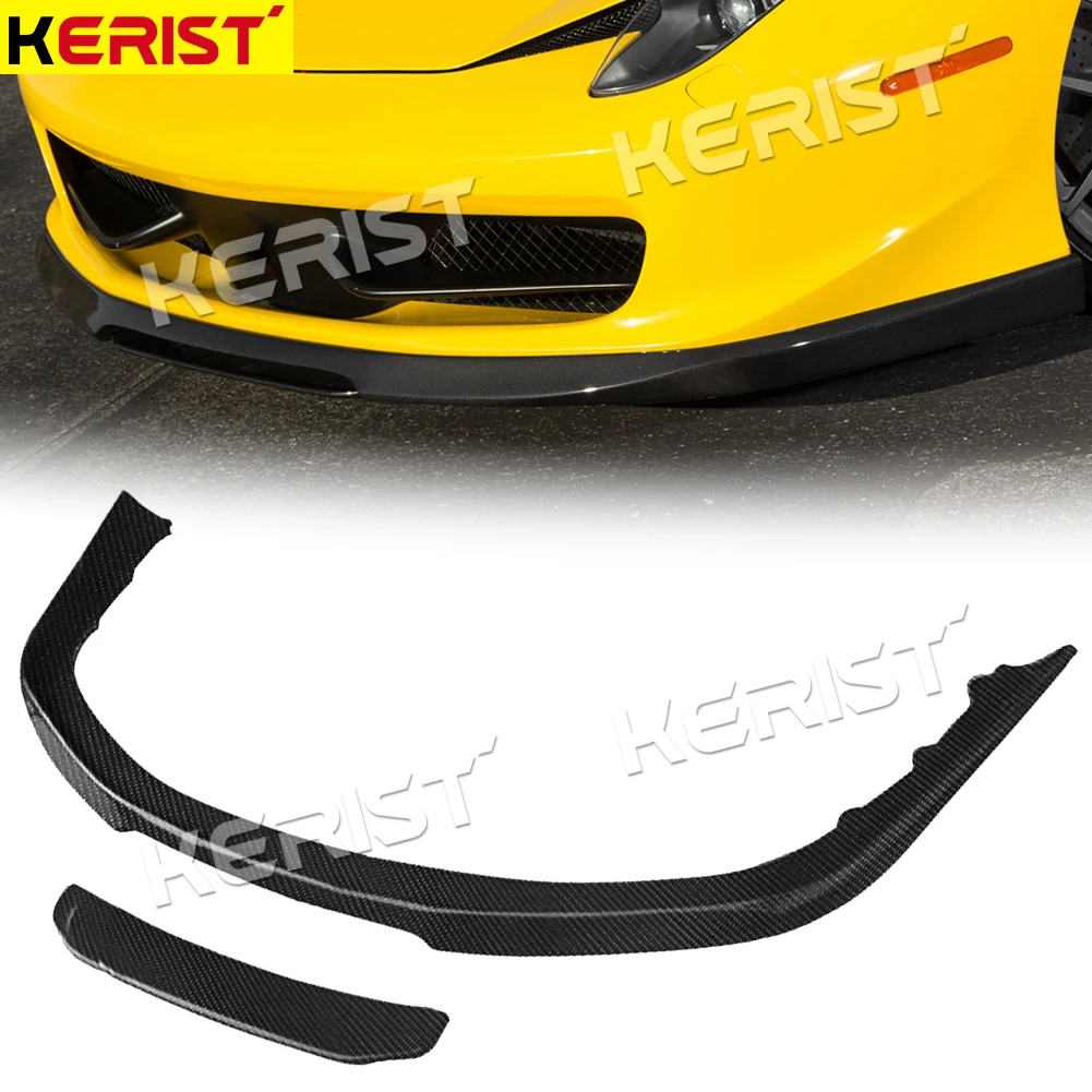 

Детали для тюнинга автомобиля, передний бампер из углеродного волокна, спойлер, защита бампера, чехол V-образный стиль для Ferrari 458 Coupe 2011 2012 2013