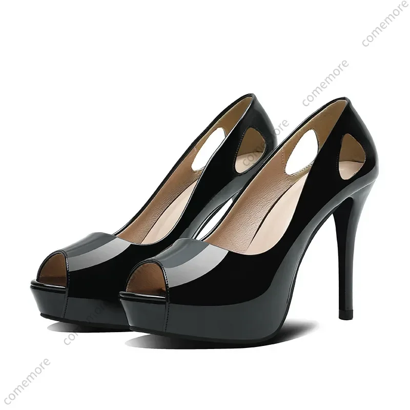 Women’s Shoes Heel Peep Toe High Heels Ladies Shoe Black Thick Bottom Shallow Sandals Summer 2025 Trend 32 Women Platform Pumps view 3