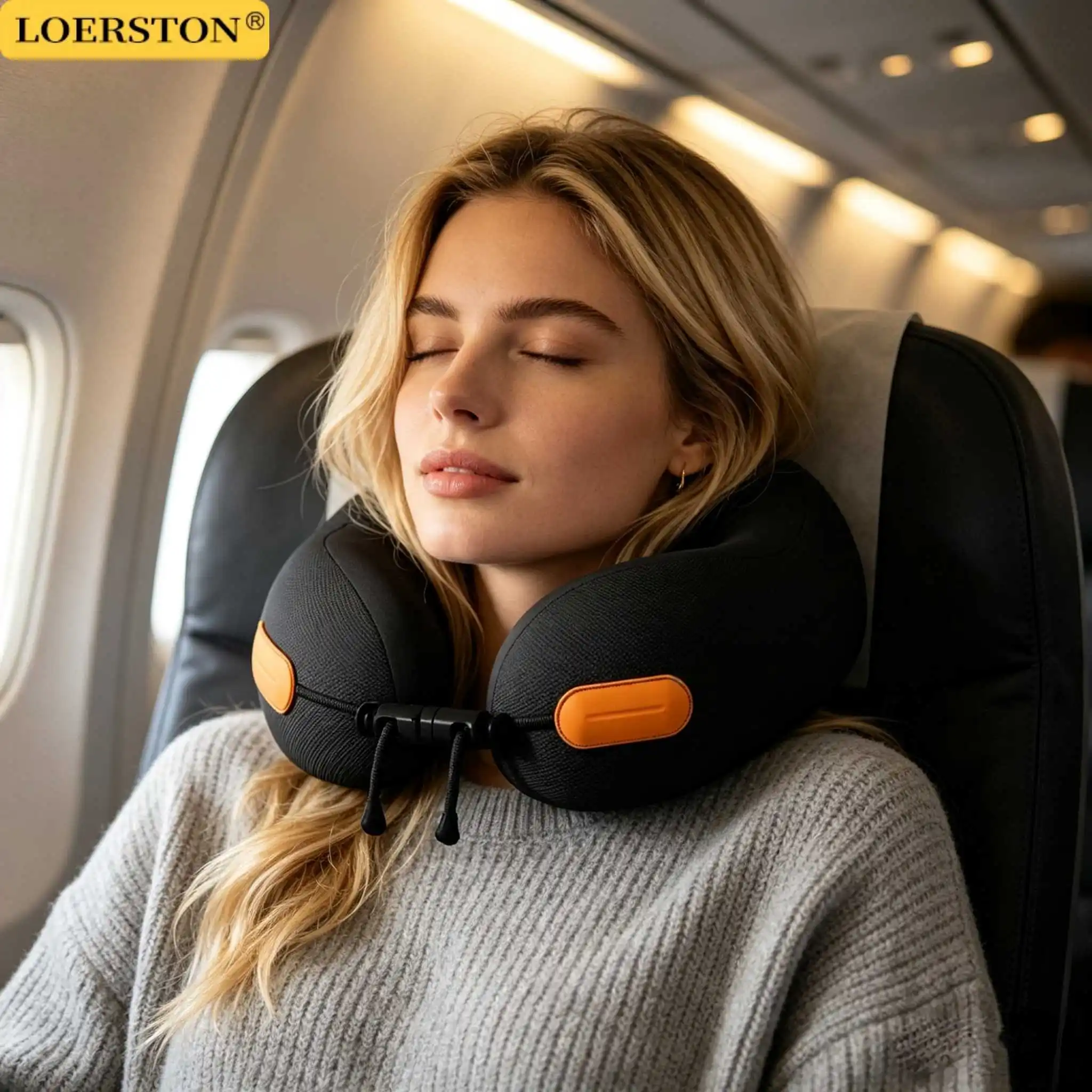 Almohada de Viaje en Forma de U de Espuma Viscoelástica, Almohada de Apoyo para el Cuello, Reposacabezas, Cojín en Forma de U, Almohada para el Cuello para Viajes en Avión