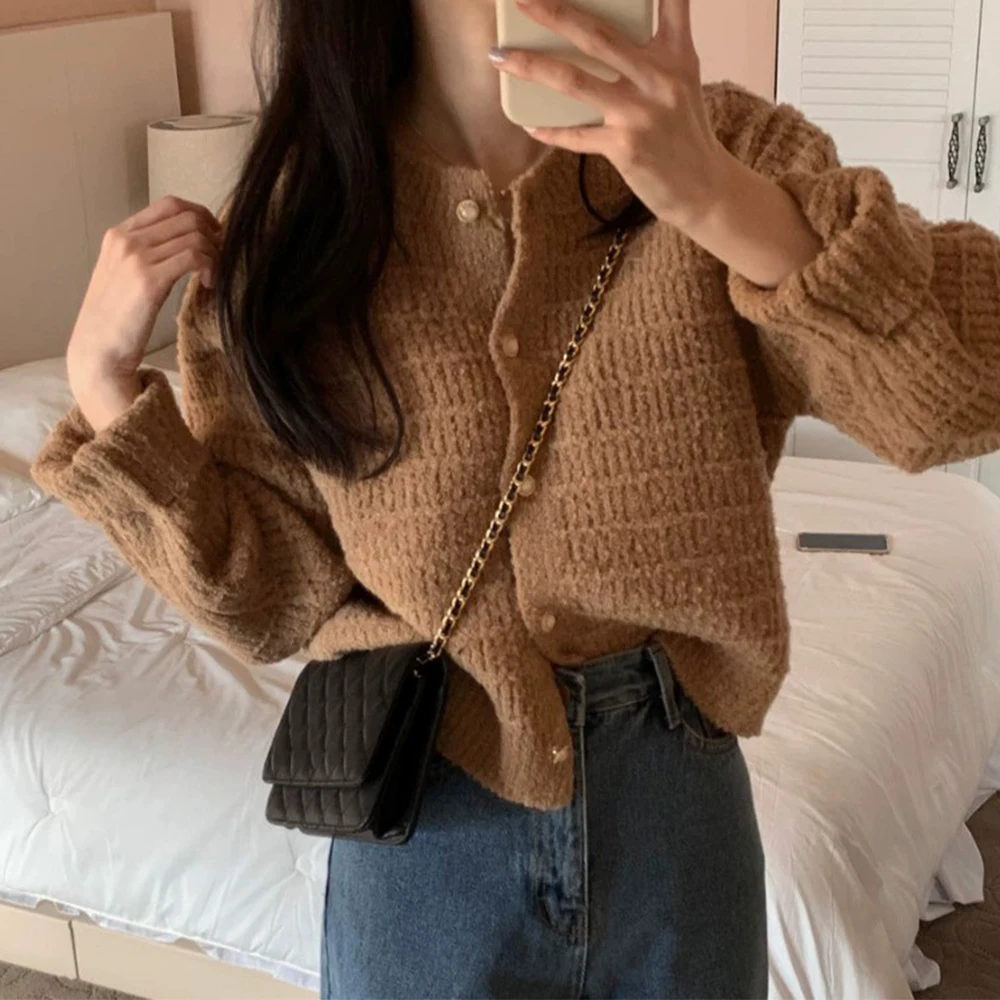 

Летний вязаный кардиган с цветочным узором для женщин, винтажный кардиган из полиэстера, женский крой