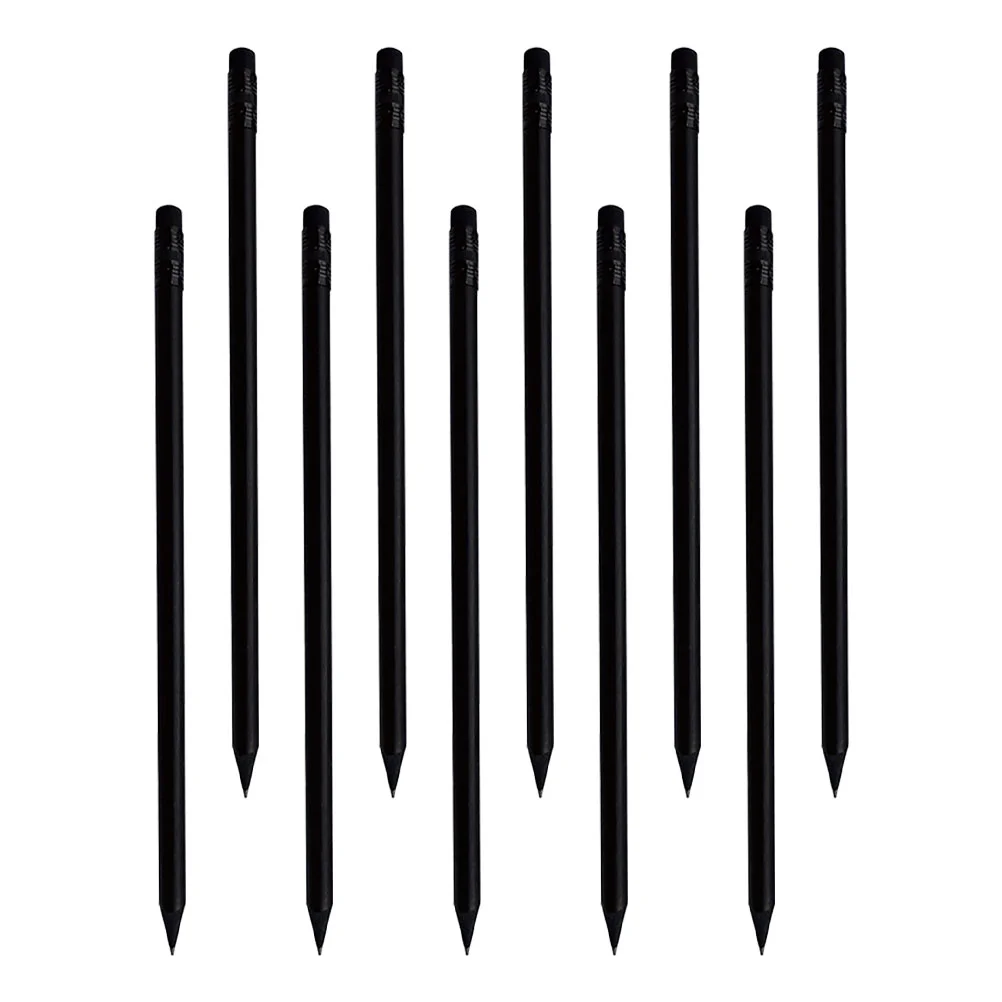 

10 Pcs Pencils Sketch Eraser Mechanical Black Colored Drawing for Sketching Work