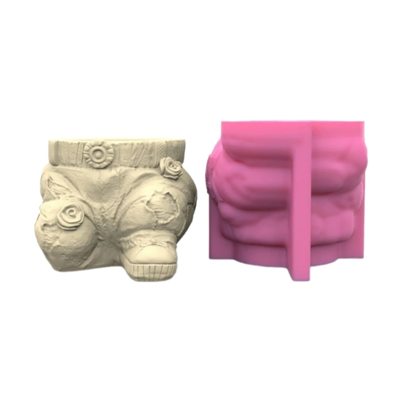 

Succulent Flower Pots Mold Pants Kneeling Pen Holder Silicone Mould Concrete Plaster Planter Vase Mold Epoxy Resin Molds