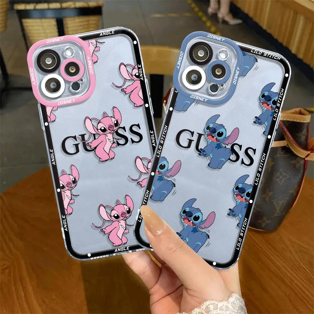 Disney stitch angle Phone Case for Apple iPhone 11 15 Plus XR 13 Pro Max SE X XS 12 Mini 14 Pro 8 7 Soft Cover