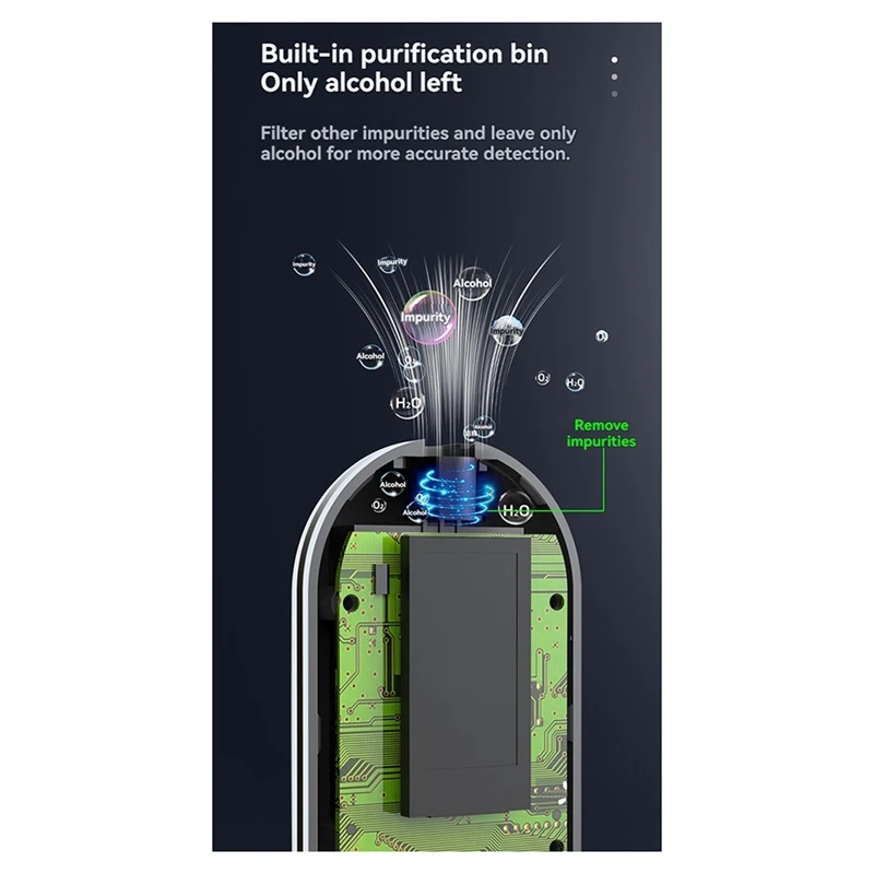 Alcohol sensible compacto altamente preciso, alcoholímetro recargable de larga duración, probador multilingüe G1
