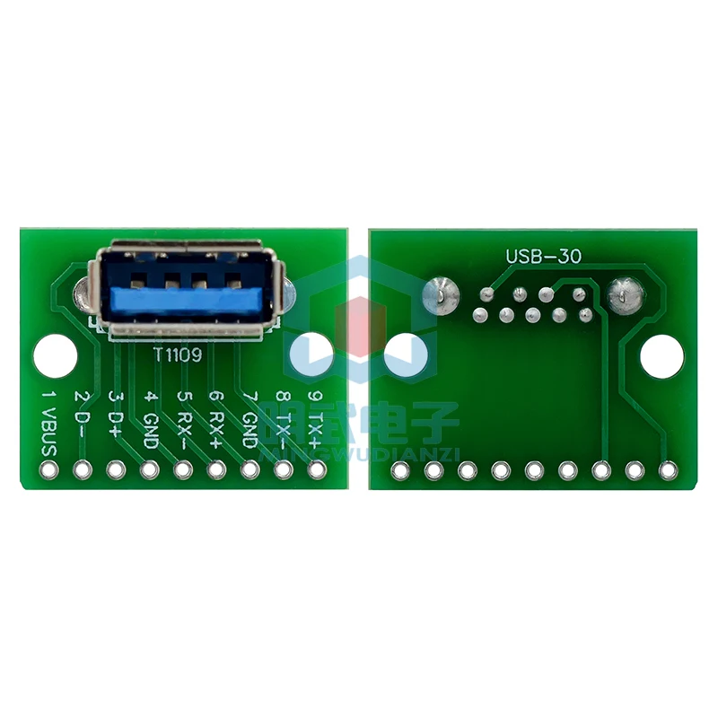 USB 3.0 DIP Module Flat To Direct Plug AdApter Female Socket Conversion Board 2.54