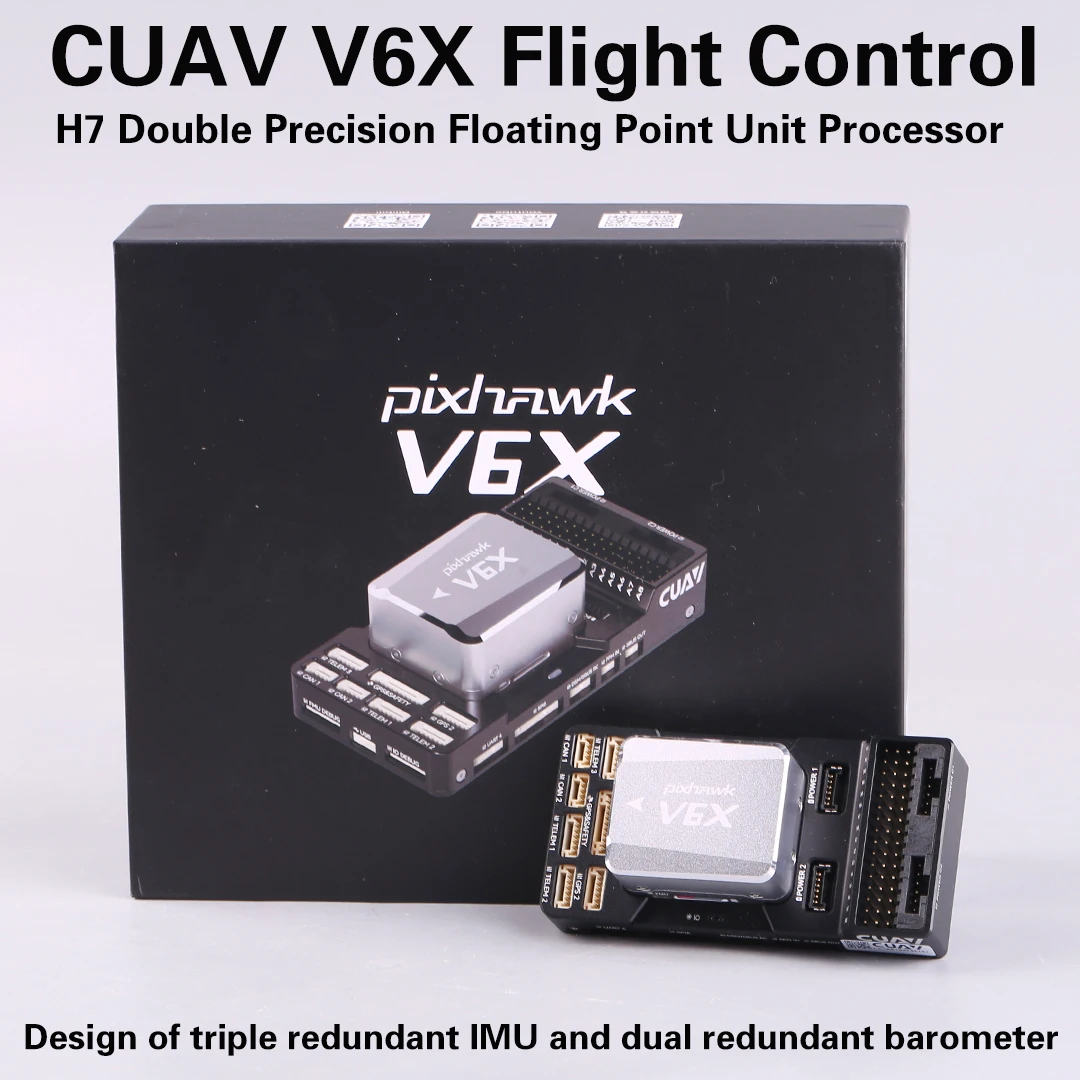 CUAV NEW Pixhawk V6X Customize Carrier Board With Shock Absorbers Integrated 100M Ethernet Remote Control Toys Flight Controller