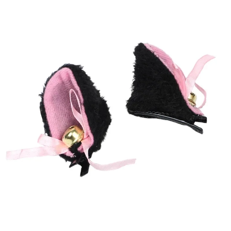 Lolita Bells Cat Ear Hair Clips Fur Headwear Anime forcine copricapo Cosplay Hairclip Headsband Party Costume accessori per capelli