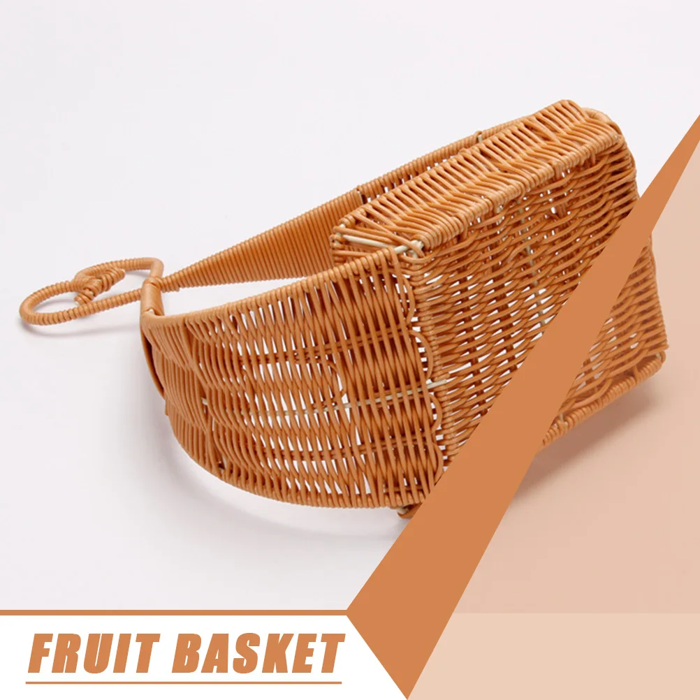 

Handwoven Fruit Basket Retro Plastic Storage Basket Covered Picnic Gift Box Portable Storage Container Egg Holder
