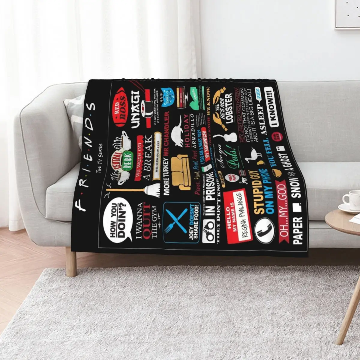 Friends quotes Throw Blanket for winter bed plaid Comforter Luxury Thicken Blankets