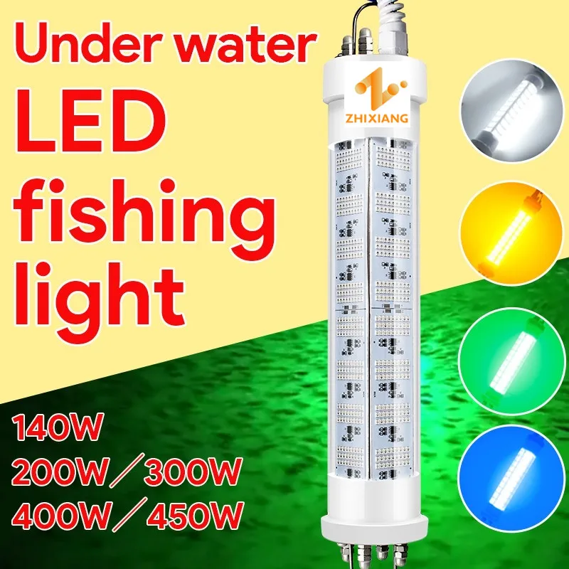 nova luz de pesca subaquatica ao ar livre 400w 12v led luzes led de pesca subaquatica em agua salgada 2024 01